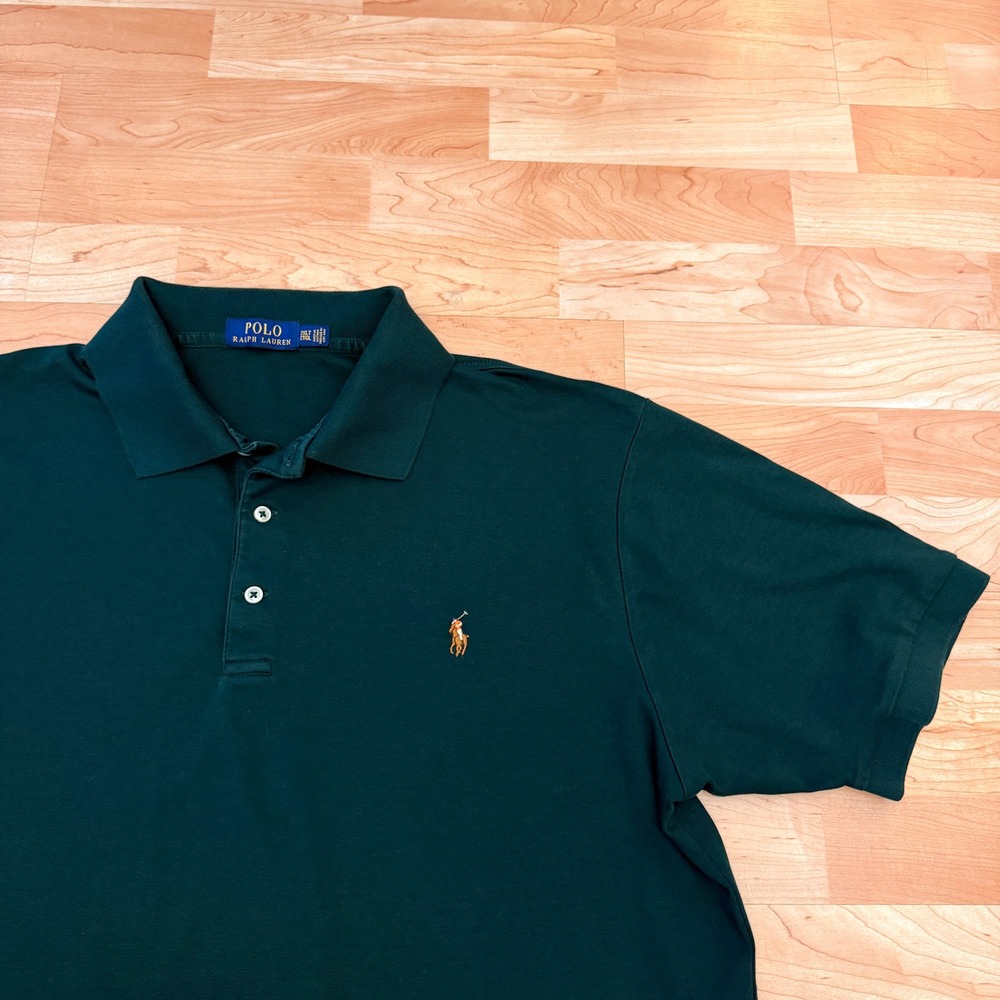 Polo Ralph Lauren Mens 2XLT Tall Hunter Green Short Sleeve Cotton Polo Shirt